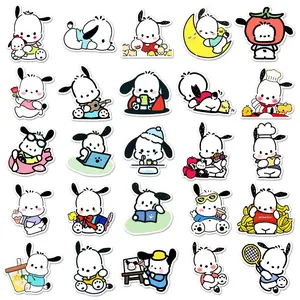 SANRIO Pochacco Stickers 50pcs – Unique Variety Pack Featuring Adorable Pochacco Characters in Different Poses and Outfits for Decor and Crafts