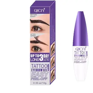 Eyebrow Gel-Waterproof &Sweatproof, Long-Lasting Black or Brown TattooTint, Film Forming, Medium Coverage for All SkinTypes Tinted peel  off  eye  brow  tint