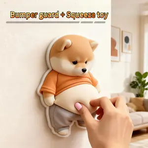 Silicone Door Wall Protector, 3D Bumper Guard for Walls, Dog Cat Shape Bumper Sticker, Silent Anti-Collision Pad, Squeeze Toy Stress Reliever, Home Safety Gifts for Housewarming Mother’s Day