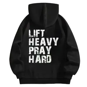 Lift Heavy Pray Hard Hoodie Sweatshirt for Christian Powerlifting and Fitness