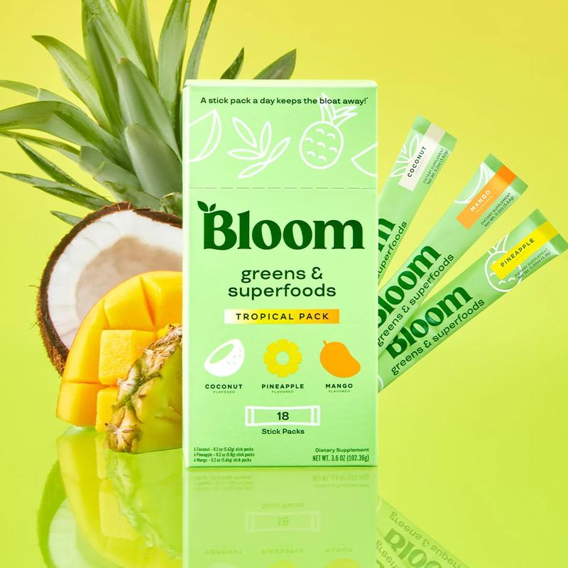 Bloom Nutrition Greens & Superfoods Tropical Pack (18 Sticks) - TikTok Shop