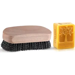 Football Prep Kit, Leather Football Conditioning Brush and Wax Set Mudding Grip Enhancement Kit for Youth Adult Training and Game Day (Black Bristles)