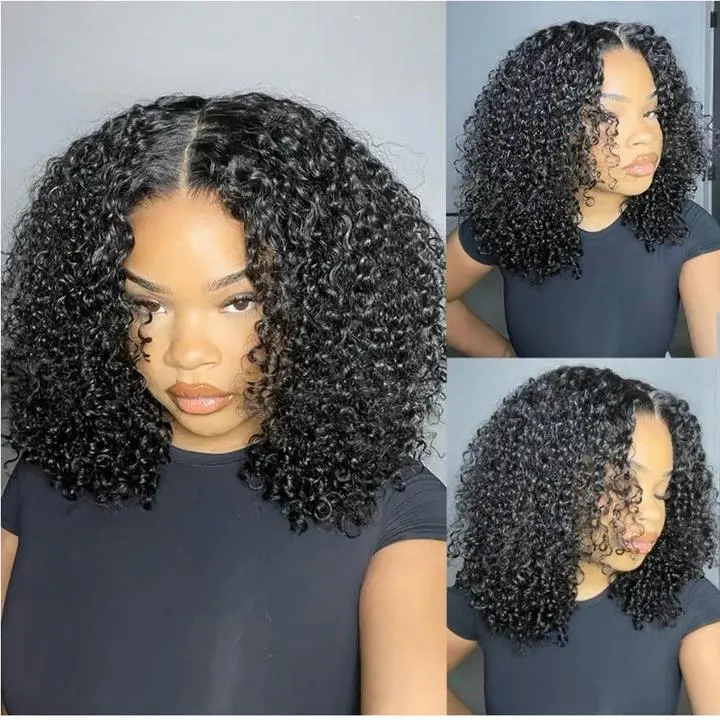 Tuneful Wear Go Glueless Wig Highlight Ombre Brown Afro Kinky Curly Hair Wig 6x5 HD Transparent Lace Wigs for Women Pre Cut Lace Wigs Human Hair