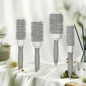 Round Hair Brush for Curling & Drying, Nylon Bristles, Abs Handle, Heat Resistant, 4 Models, Styling Brush for All Hair Types, Thermal Blowout Brush