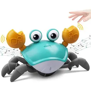 Crawling Crab Toy, Walking and Dancing Crab Toy, Sensory Fun Moving Crab Toy with Sound and light for Kids, Birthday Gifts for Boys Girls Rattle Maracas Babies
