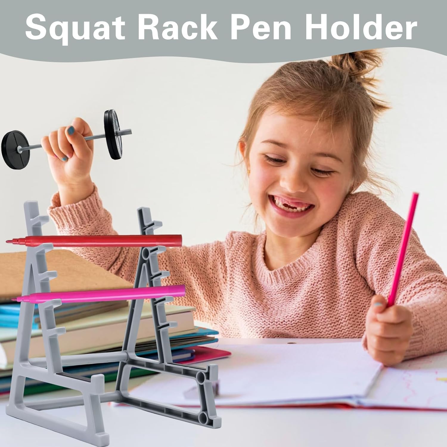 Squat Rack Pen Holder for Desk, Barbell Rack Pen Holder, Gym-themed Unique Shape, Office Stationery Organizer Decor, Mini Weight Racks Pencil Holder for Fitness Weightlifting Lovers Squat Rack Pen Holder for Desk, Barbell Rack Pen Holder, Gym-themed Unique Shape, Office Stationery Organizer Decor, Mini Weight Racks Pencil Holder for Fitness Weightlifting Lovers