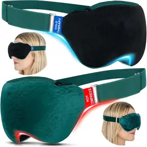 2-in-1 Heat and Cooling Eye Mask - Microwave Activated Heated Eye Mask for Dry Eyes, Styes and Blepharitis and Integrated Cooling for Puffy Eyes, Dark Circles or Migraines