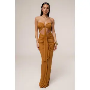Bronze Atlantis Drape Maxi Dress