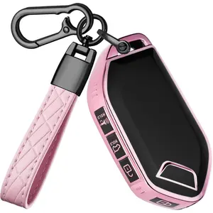 for Kia Key Fob Cover with Keychain - TPU Key Case Shell Protector Compatible with Kia Telluride Sorento K4 K5 EV5 Sportage 5 Button Smart Remote Key, Pink