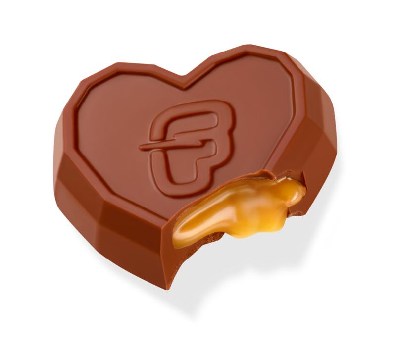 Feastables by MrBeast Valentine's Chocolate Caramel Hearts, 20-Count Share Pack for Gifting & Sharing