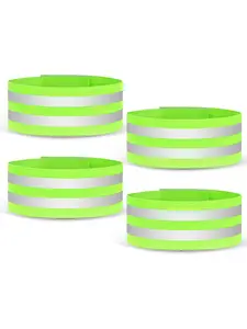 Reflective tape, 4 pieces Universal double reflective tape Running safety tape Reflective neon reflective tape for cycling Jogging Suitable reflectors for children & adults