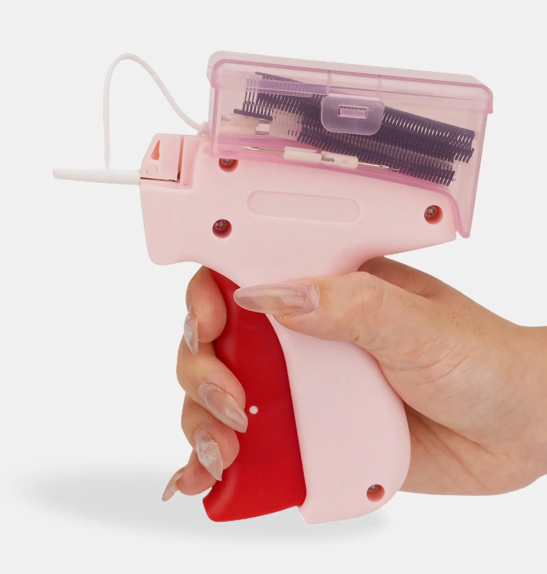 Upgraded Stitches-1 Pink Micro Gun Kit with 600 Black & White Fastener,Quick Clothing Fixer,Mini Quick Repair Garment Sewing Machine,Micro Tagging Gun