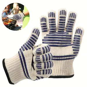 Multi-Purpose Gloves - With Silicone, Non-Slip, Heat Resistant Gloves for Outdoor Recreational Sports Cooking, Grilling, Baking and Smoking Fireplaces,, Comfortable and Protective, Heat Resistant Gloves |Fashionable Cooking Gloves |