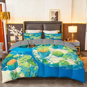 3pcs (1 comforter + 2 pillowcases) Microfiber Bedding Set All-Season Cozy Soft, Hypoallergenic, Wrinkle & Fade Resistant, Easy-Care, Twin/Queen/King/Full Size, Modern Botanical Garden - Inspired Pattern, High - Quality Durable Fabric for Bedroom Gues