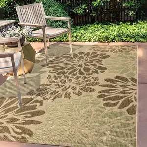 JONATHAN Y Zinnia Modern Floral Textured Weave Indoor/Outdoor Runner Rug; for Living Room, Kitchen, Bedroom, Dining Room, Patio, Porch, Backyard