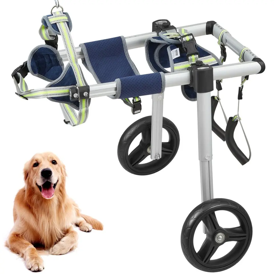 VEVOR 2-Wheel Dog Wheelchair, Back Leg Support Pet Mobility Aid for Canine Hind Leg Assistance