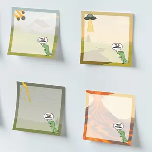 Funny Dinosaur Sticky Notes Gag Gift | 4-Pack Sarcastic T-Rex Apocalypse Memo Pads | White Elephant & Office Gift for Coworkers | 3x3 Adult Humor Desk Accessories