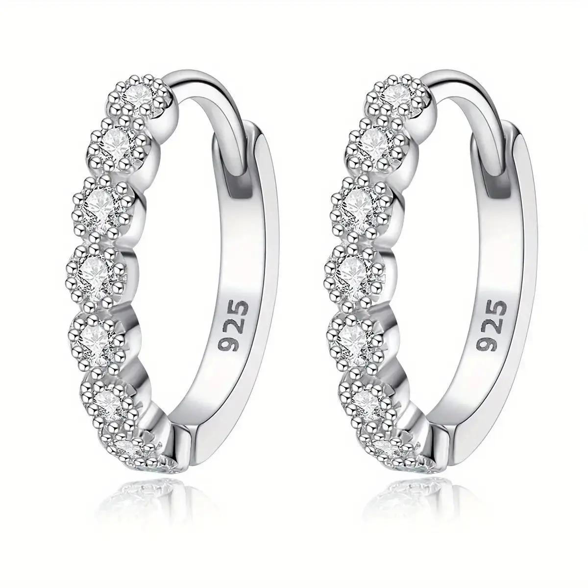 Diamond earrings 925 Sterling Silver Exquisite Ring Earrings, Sparkling Zirconia Inlay, Elegant and Luxurious Style, Suitable for Women's Dates, Wedding Earrings, Christmas Gifts evry jewel, Christmas gifts, Valentine's Day gifts