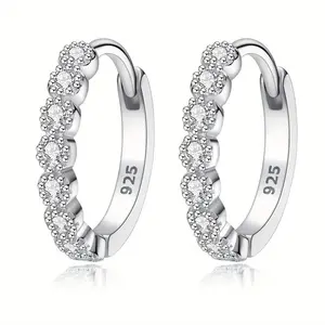 Diamond earrings 925 Sterling Silver Exquisite Ring Earrings, Sparkling Zirconia Inlay, Elegant and Luxurious Style, Suitable for Women's Dates, Wedding Earrings, Christmas Gifts evry jewel， Christmas gifts, Valentine's Day gifts