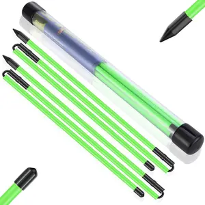 Golf Alignment Sticks 2 Sets 4PCS 48inch Foldable Practice Rods for Putting Swing & Stance Alignment Green Training Aids Portable Durable Fiberglass Green Color