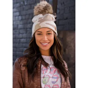 White camo stocking cap