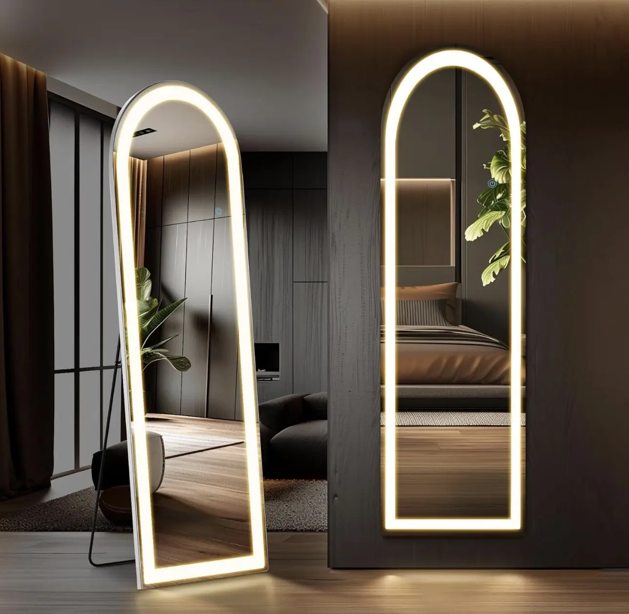 Mirror Full Length Standing Mirror with LED Lights Lighted Floor Standing Mirror. NEW