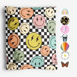 10x13 Poly Mailers – Smiles Checkerboard – Waterproof, Tear-Resistant Shipping Bags with Adhesive Seal – 100 Pack – Package Mint