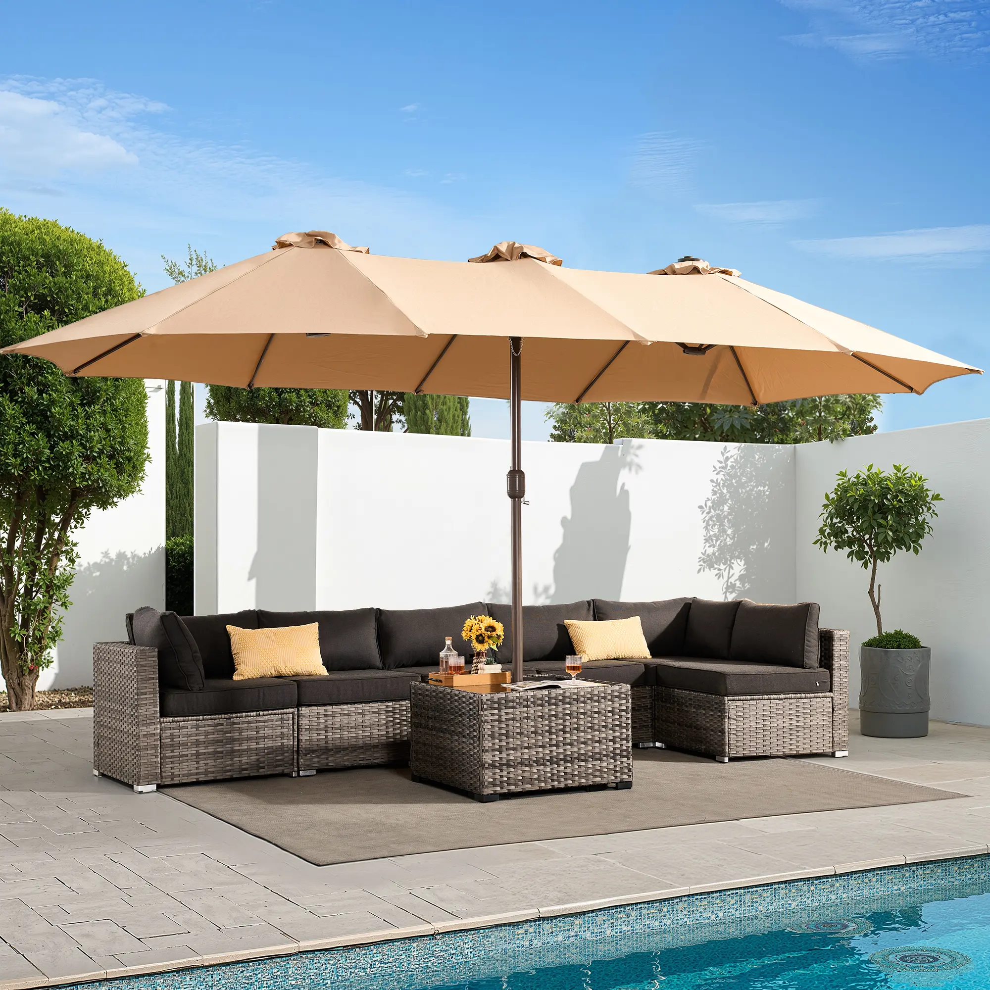 Without Lights Umbrella & Square Table