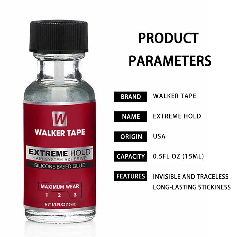 Extreme Hold Adhesive Wig Glue Brush Bundle Toupees Wigs Extensions Active Lace Glue Super Bold Hold Lace Adhesive 0.15oz