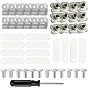 Football Helmet Repair Kit, Hockey Helmet Hardware Kit, Hardware for Universal Baseball Softball Facemask, R Shape Football Visor Clips Screws Nuts with Rubber Gaskets