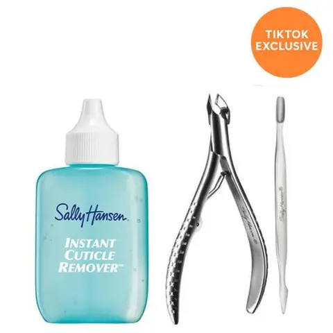 Sally Hansen Essential Nail Cuticle Trio Bundle: Instant Cuticle Remover, and Nipper w/ Pusher, Gentle Manicure, Chamomile, Apricot