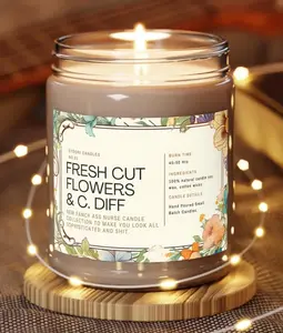 [Sale Up To 35%] C Diff Awareness Funny Scented Candle, Humorous Nurse Graduation Gift, Medical Healthcare Hero Decor, Natural Soy Wax Aromatherapy, Hospital Humor Scented Jar