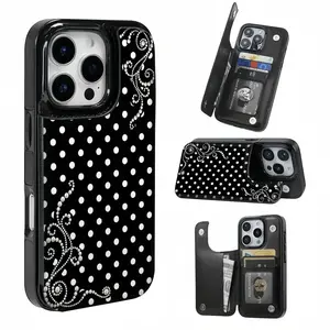 Phone case Pearl polka dot dream pattern this practical TPU phone case adopts pattern design with card slot function can store bank cards bus cards and other cards Suitable for iPhone 17 16 15 14 13 12 Pro Max Plus Air Can be us