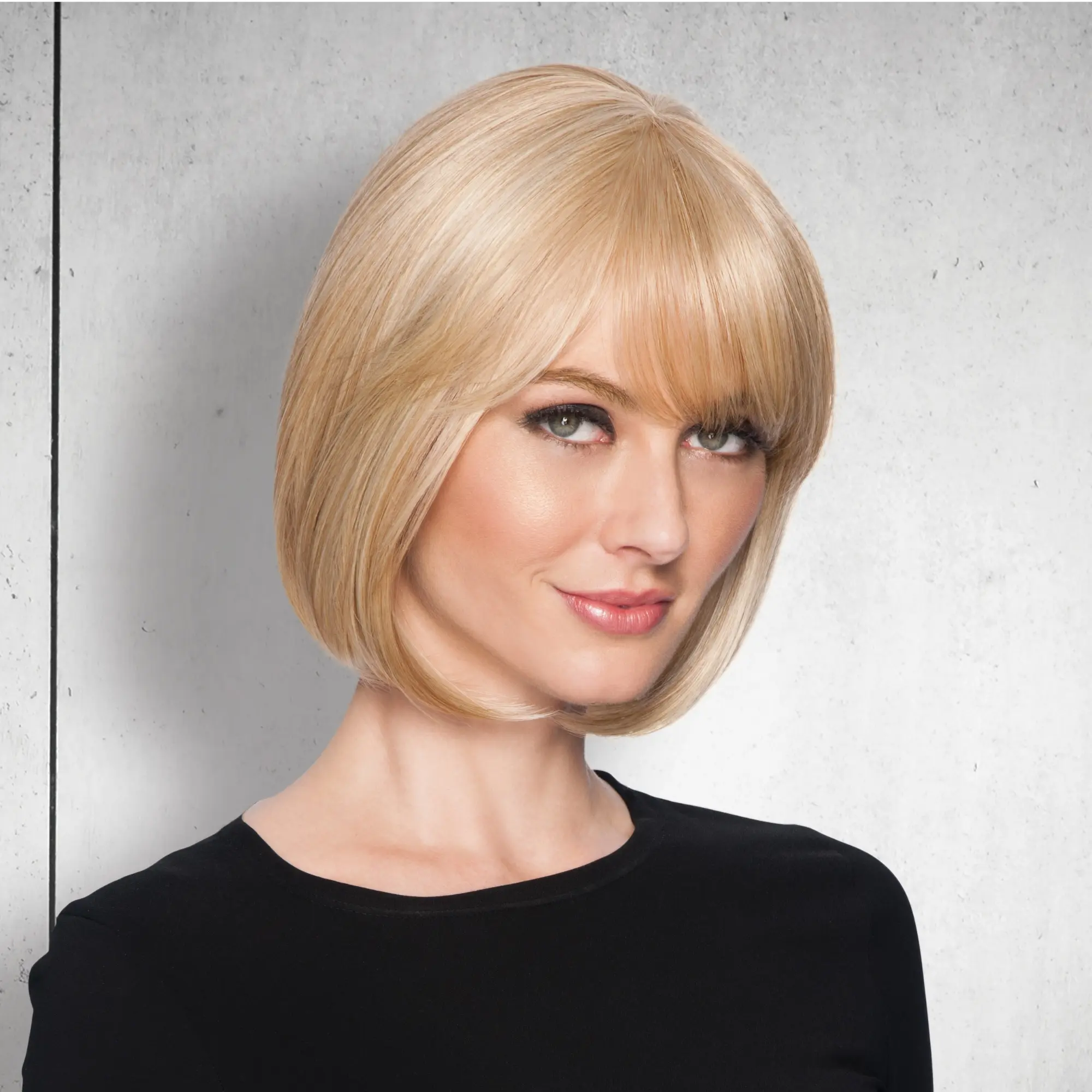 Hairdo Top Class Topper, Heat Friendly Fiber Bangs Short with Chin Length Styles for Women, Gorgeous Fashionable Hairpiece Gift for Her, Synthetic Hair Fluffy Wigs with Bangs For Daily Use Easy to Go