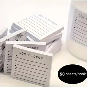 1 Pack 80 Sheets Self-Adhesive Sticky Notes, Reminder Study Memo, Portable Reading Log, Suitable for Planning, Home and Office Use
