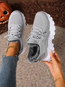 Women's Plus Size Fall Winter Warm Fleece Lined Casual Shoes, Comfortable Indoor Outdoor Wear, Perfect for Travel Vacation Home Use