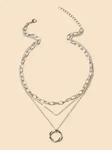 Fashion Exaggerated Simple Punk Geometric Necklace, Unisex Alloy Chain, Suitable for Daily Wear, Festivals, Parties