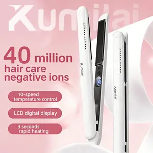Kumilai Negative Ion Hair Straightener, 3S Rapid Heating, 10-Gear Temp Control, Professional Hair Styler with Negative Ion Care, 150-250℃ Adjustable，2-in-1 Curling Iron for Smooth Shiny Hair