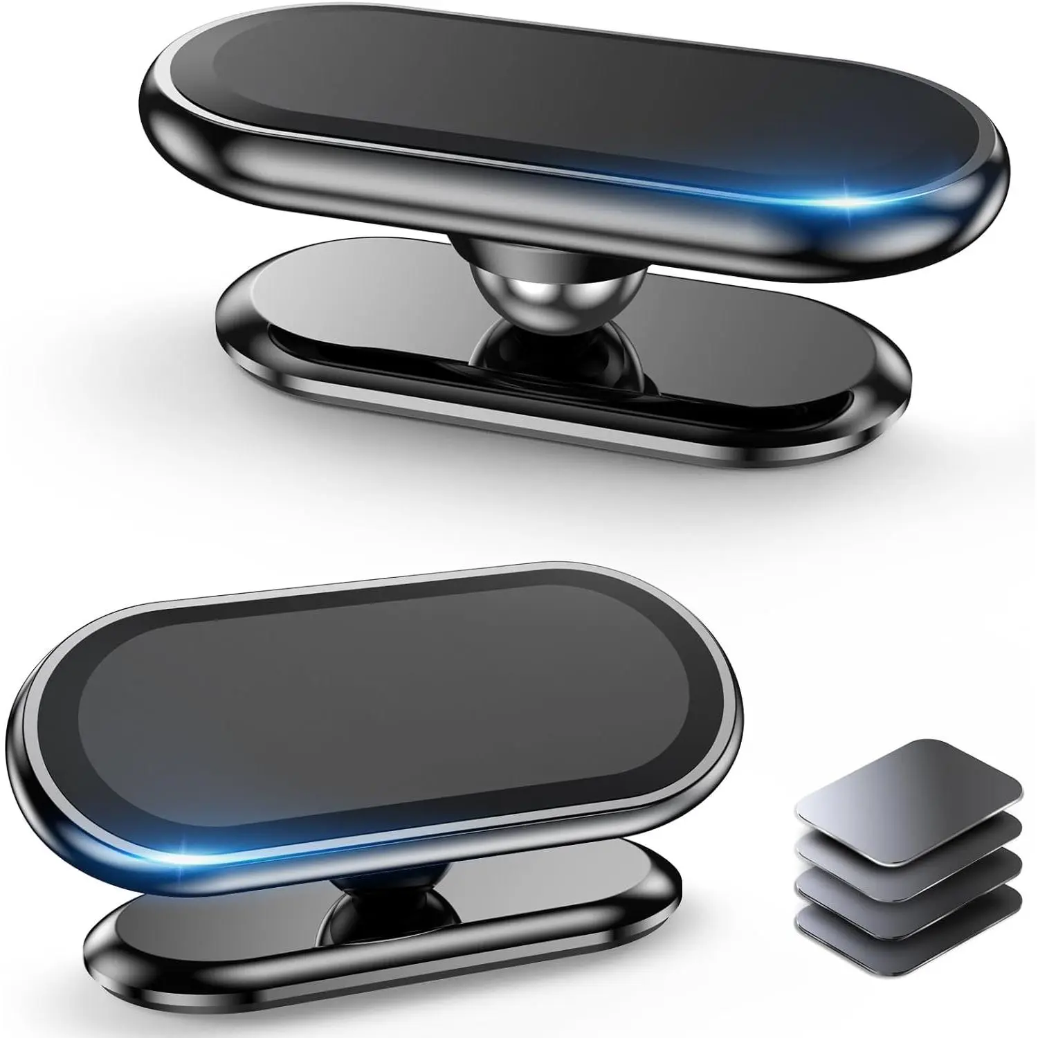 [2-Pack] Magnetic Phone Holder for Car, [ Super Strong Magnet ] [ 4 Metal Plate ] Carmount 2.0 Magnetic Phone Mount [ 360° Rotation ] Universal Dashboard Adhesive Magnetic Phone Holders for Your Car