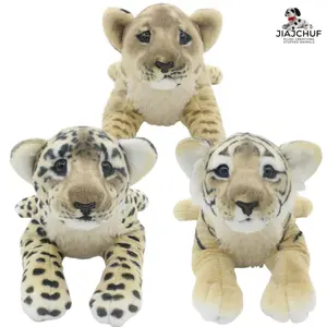 Cute Lion Tiger Leopard Plush Toy Doll, Simulated Animal Stuffed Animal, Soft Cuddly Pillow, Huggable Stuffed Animal Realistic, Gift, Kids' Playmate