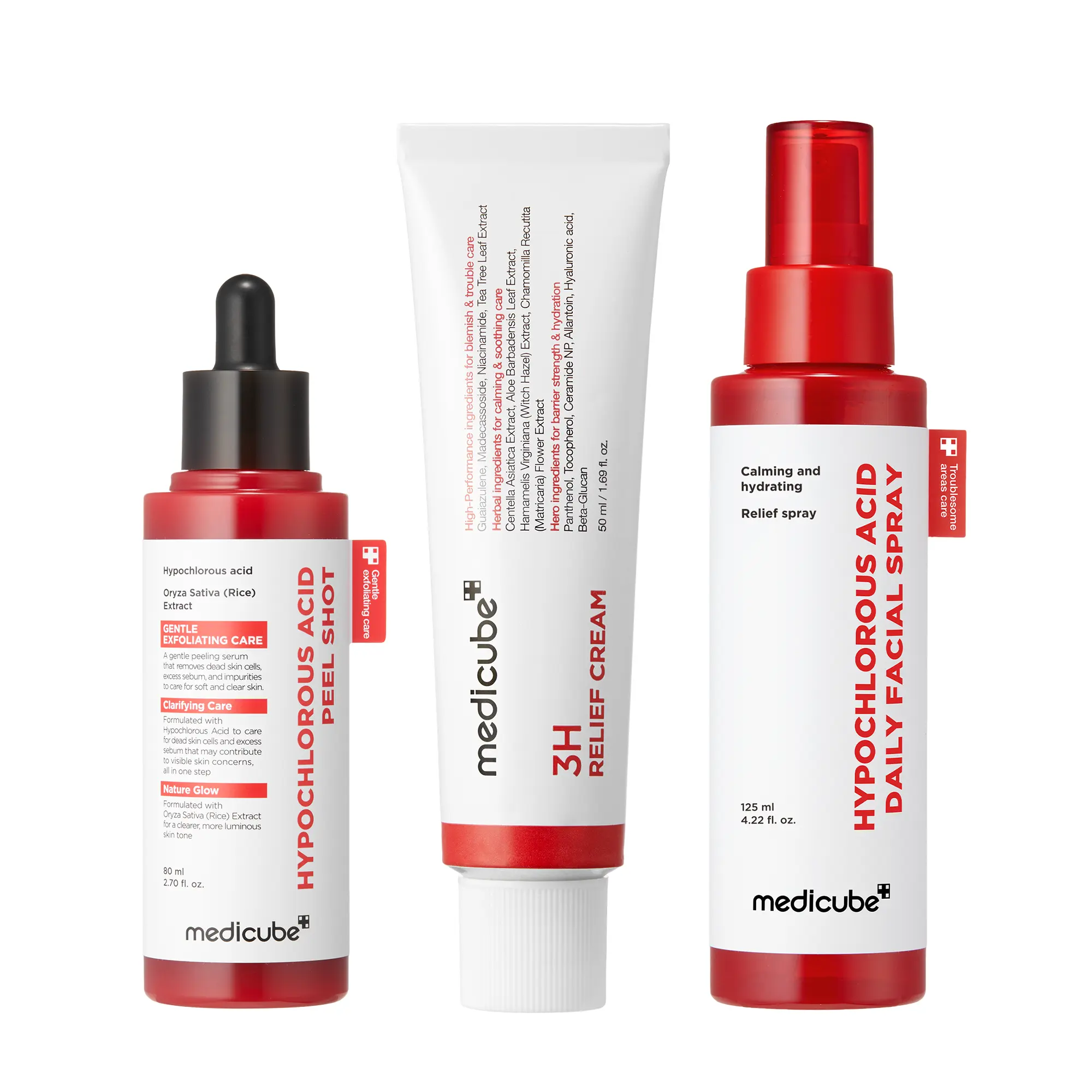 medicube] All Day Relief Set | Hypochlorous Acid Rice Peel Shot