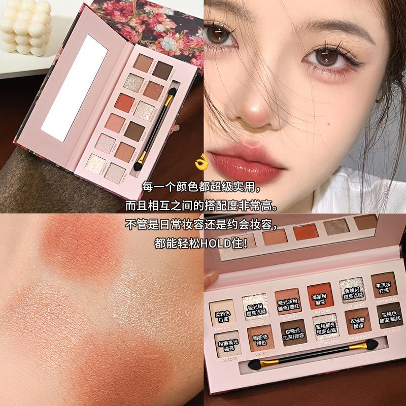 Dusty Rose Neutral Eyeshadow Palette, Sophisticated Chic Matte Shimmer Glitter Shades, Ultra Fine Silky Smooth High Pigment, Multi-functional for Eyeshadow, Blush, Contour, Highlight, Eyeliner, Perfect for Daily Sweet Makeup & Quick Outing