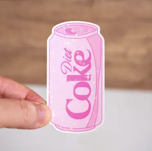 Diet coke sticker, Pink girly aesthetic coquette decal, Humorous quote, Sticker for adult, Waterproof, Hilarious gift for foodie friends, Aesthetic sparkle decal, Beverage drink decoration, Y2K deco, Girly vibe, Handmade, Pass me a fridge cig decor