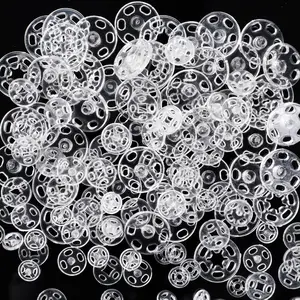 36 Set Sew- Snap Buttons, 7mm 10mm 15mm Plastic Snaps Fasteners, Invisible Clear Press Buttons for Shirt Skirt Jeans Coat Jacket Windbreaker Hats Shoes Bag