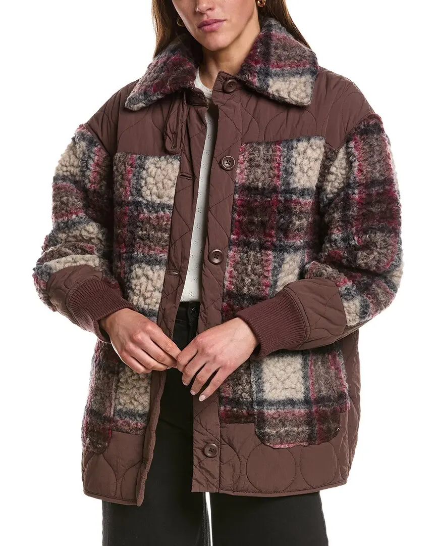 Free People Sana Quilted Wool-Blend Bomber Jacket