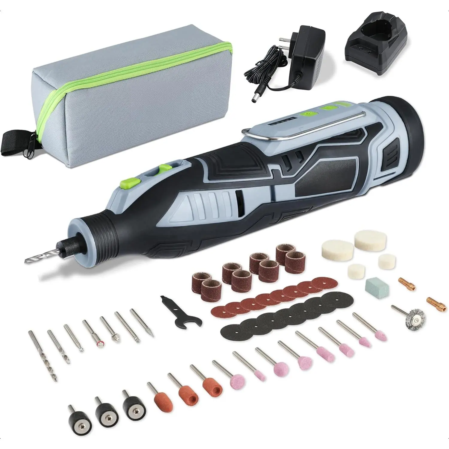 12V Cordless Rotary Tool Kit - Cordless Tool Set with 5 Variable Speeds, Powerful Engraver, Sander, Polisher, 114 Easy-Change Accessories for Handmade DIY Projects (Home & Festive Craft Supplies)