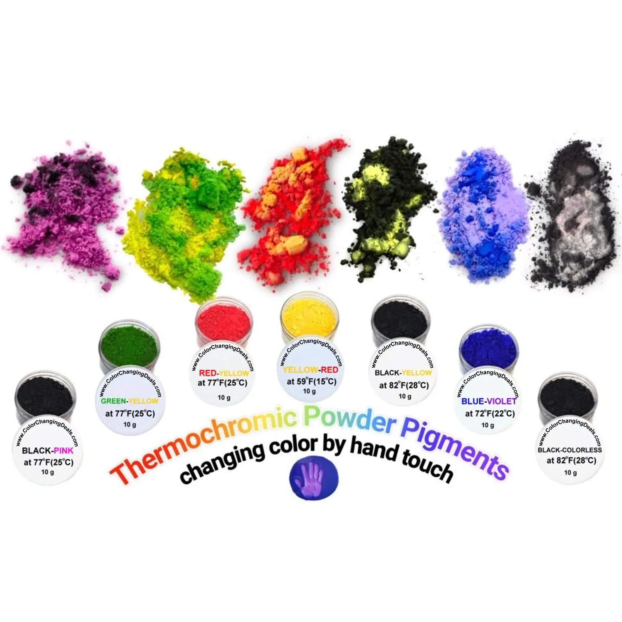Temperature Activated Color Changing Thermochromic Powder Pigment Perfect For Color Changing T Shirts Shoes Slime Nail Art Paint Jewelry