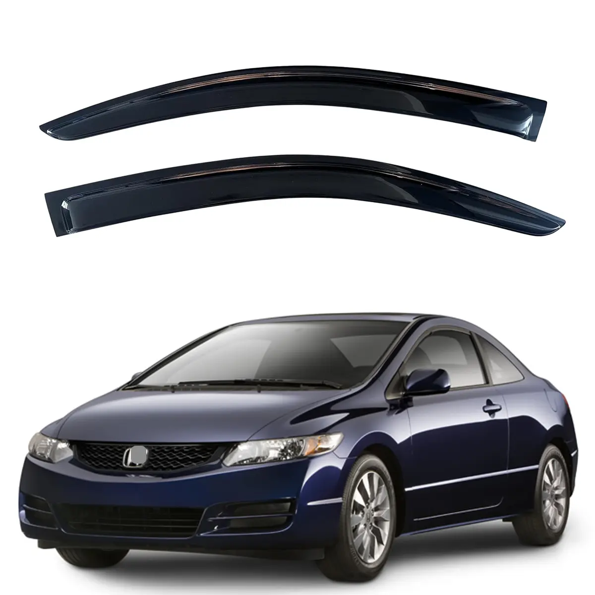 Automotive Side Window Visor for 2006-2011 Honda Civic Coupe, Snug-Fit Car Accessories to Enhance Visibility
