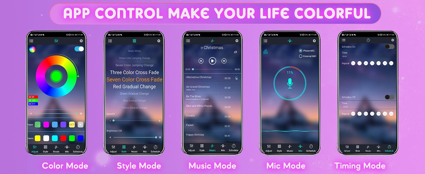 DIBMS RGB Car Strobe Safety Lights with Remote, Holiday Gifts for Husbands, Interior Led Lights for Car Accessories for Women Men, Birthday Gifts for Men Him, APP Control with USB Port Music Sync Color Change Lights for Jeep Truck Decor, 12V