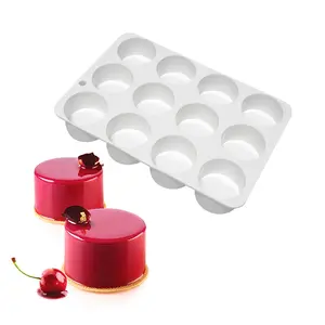 1pc The High Tube Silicone Mold For Baking Mousse Cakes, 3D Silicone Baking Molds For Cakes, French Dessert Molds For Brownies And Pastries, Ice Cream, Cake Decorating Molds, High Tube Shape (16 Cavities)